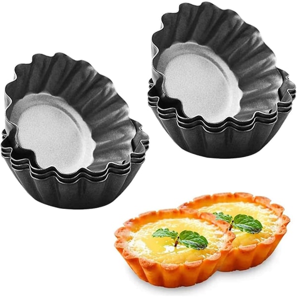 8 stk. karbonstål DIY non-stick egg tart form 6,5 cm bakeverktøy