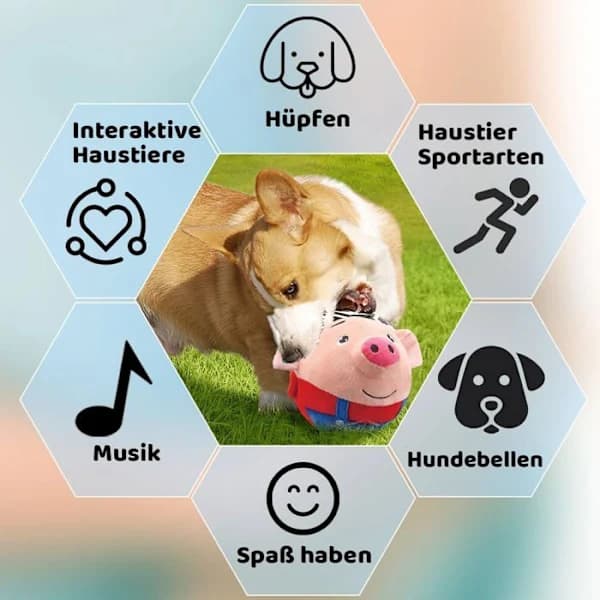 Interaktiv hundleksak, hundleksak, studsbollsleksak för hundar, interaktiv boll för hundar