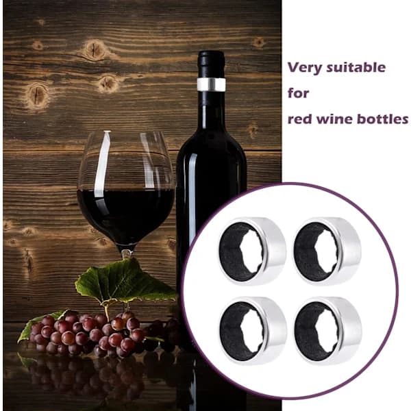 Wine Collar Set of 4 Acrylic, Elegant Kitchen Utensils