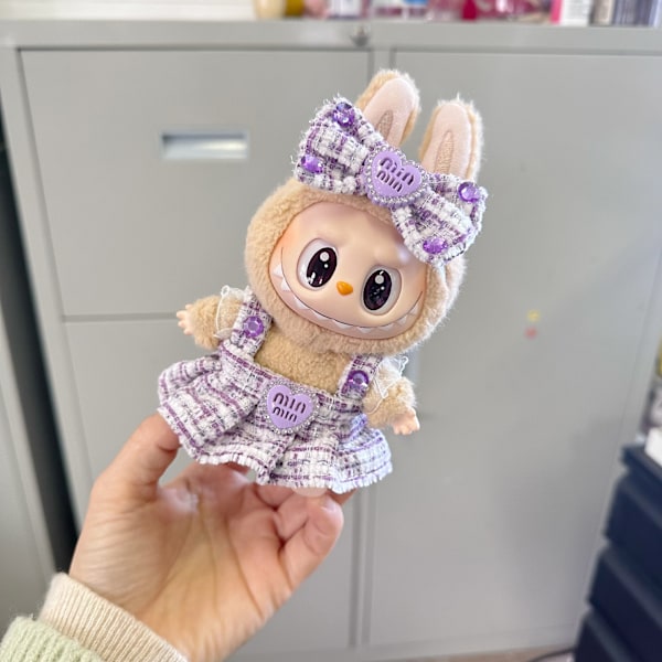[HH] 17cm Labubu Dockkläder Söta Plyschdockans Kläder Monster Outfit Tillbehör Prinsessklänning Pärla Mini Rosa Prinsessklänning general 6