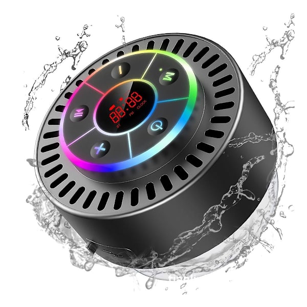 Vattentät Bluetooth-högtalare för badrum Ipx7, bärbar subwoofer med FM-radio, soundbar, handsfree