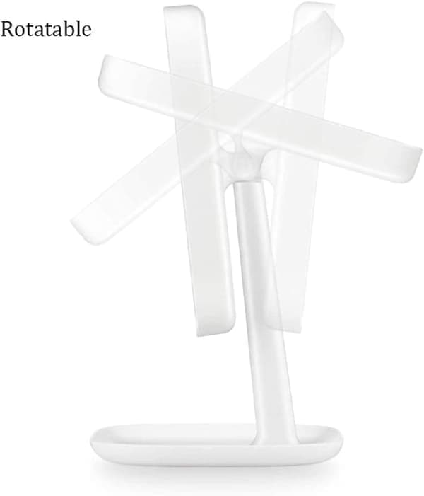 Makeup Spejl LED Bordmodel, Genopladeligt Makeup Spejl, 3 Farver, Touch, 360° Justerbar & Dæmpbart makeup spejl