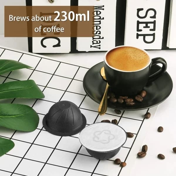 HA-5 Återanvändbara kapslar 230 ml påfyllningsbara Vertuo kaffekapslar kaffekopp