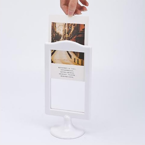 Fotovisningsställ - 1 st, plastmaterial, vit, passar 10*15 cm fotoutskrifter - Mått: 12*21 cm