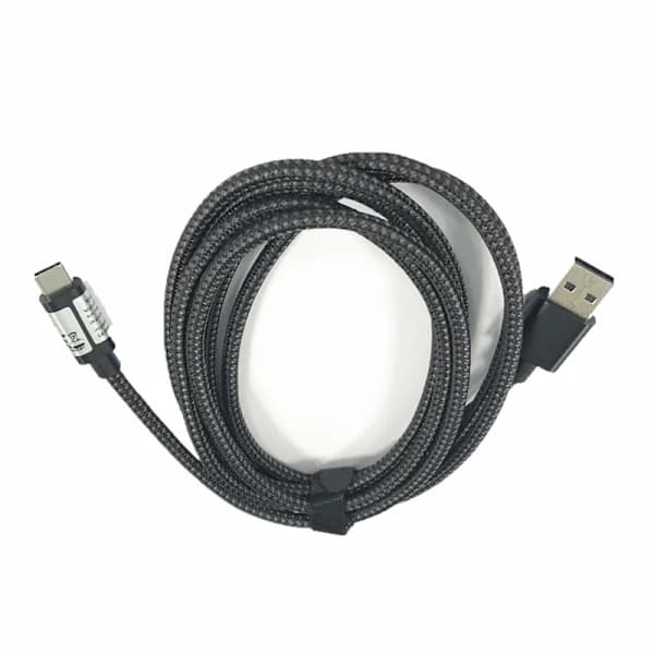 USB 2.0 - USB-C -kaapeli, 3A pikalataus, Musta, 2 m