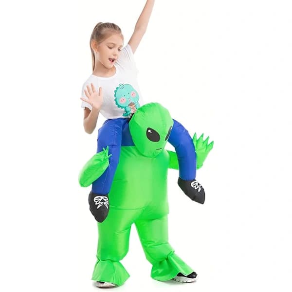 Kul oppblåsbar Alien-drakt for barn