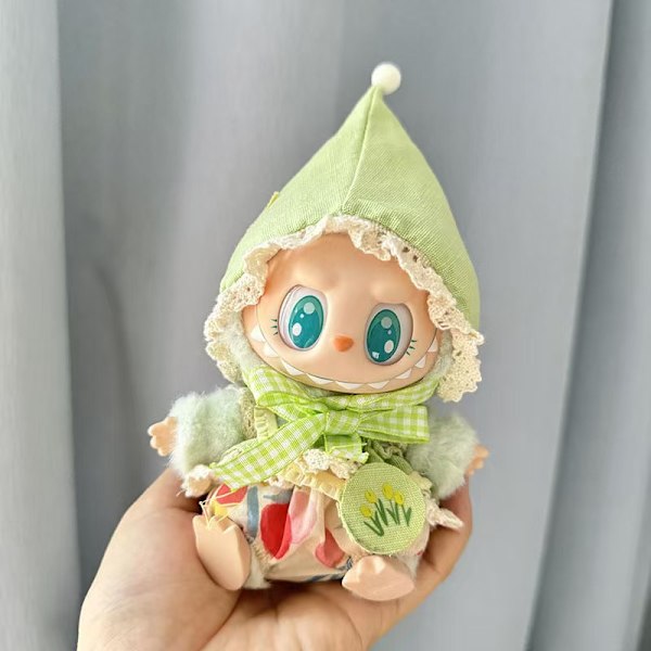 [HH]Labubu Vaatteet Riipus Labubu Istuva Juhlanukke Takki Bud Mekko Söpö Sarjakuvanukke Puku 17cm 8