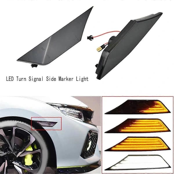 A- LED Blinklys Sidemarkeringslys Dynamisk Blinkende for 10. Generasjons Sedan Coupe Hatchback 2016-2018