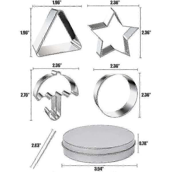 24 stk. Squid Cookie Cutter Spilsæt, Med Blikæske Nål []
