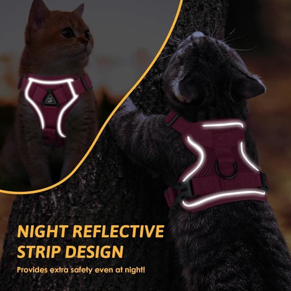 Hundesele og snorsæt, blødt polyesternet, justerbart trækfrit reflekterende design til små til mellemstore hunde, pink, S-XL
