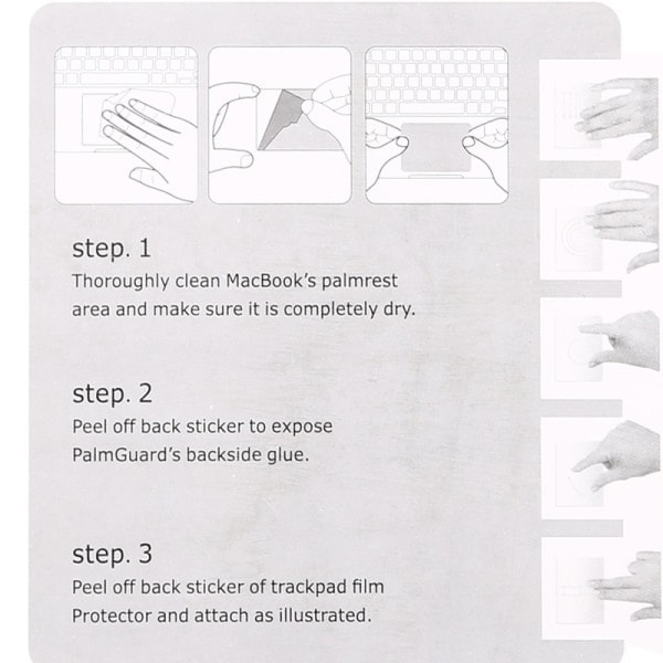 /HA/2-pakning - Touchpad-beskyttelse for MacBook Air 13.3 - Beskytter mot riper