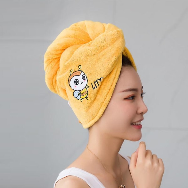 Kvinde Pige Håndklæder Badeværelse Mikrofiber Håndklæde Hurtig Tørring Hår Håndklæde Magisk Brusebad Cap Dame Turban Hoved Wrap