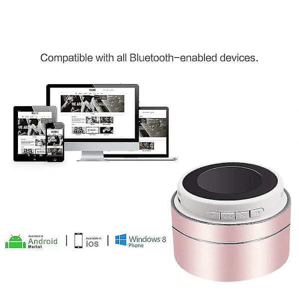 Mini trådløs højttaler, bærbar Bluetooth-højttaler med HD-lyd Pink