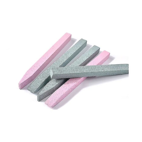 Neglefil Pumice Sten Neglekunst Manicure Fil Professionel Neglebåndspusher Trimmer Pedicure Poleringsværktøj (10 stk., Pink + Mørkegrøn) -z