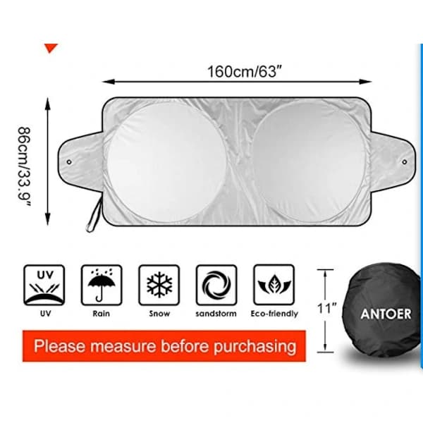 Sunshade, Window Sunshade Strong Protection Delicate Workmanship Sunshade Silver Coating Cloth Car Sunshade for Car