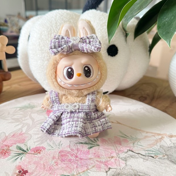 [HH] 17cm Labubu Dockkläder Söta Plyschdockans Kläder Monster Outfit Tillbehör Prinsessklänning Pärla Mini Rosa Prinsessklänning general 3
