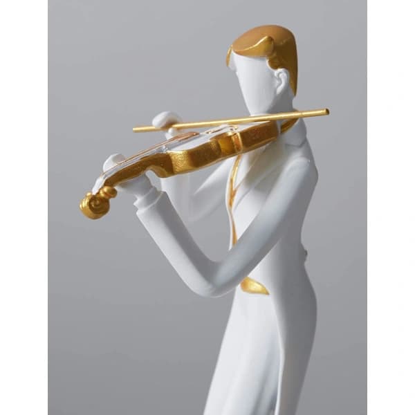 Musikerstatue Skulptur Musikkstatue Dekorasjon Harpiks A Vio