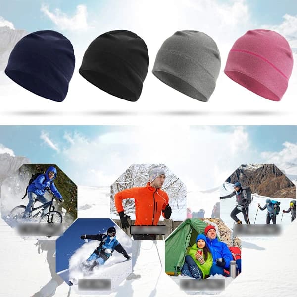 Løpe- og sykkelcaps i fleece, for menn og kvinner Grau