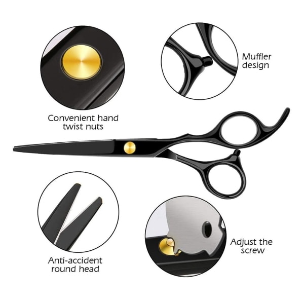 /HH/Frisörsax, set, urtunning i rostfritt stål - Perfet black gold
