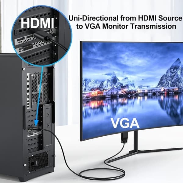 HDMI til VGA Kabeladapter - 1,8 meter