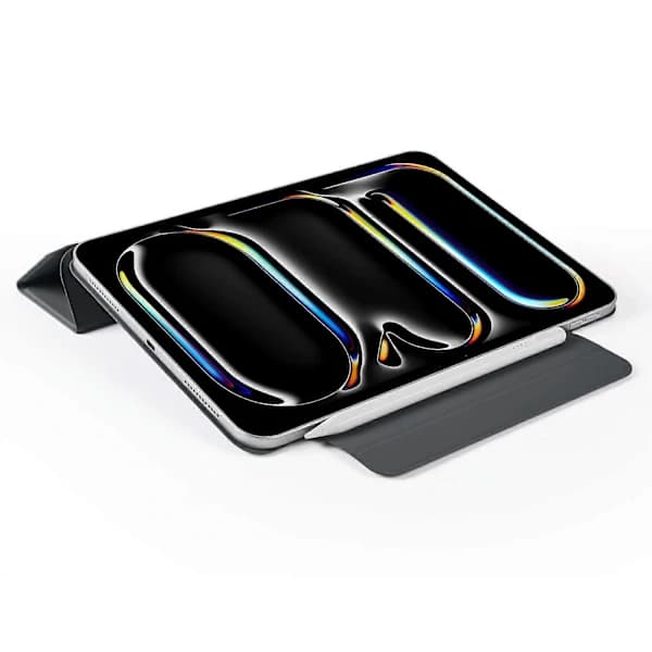 HA-Etui til iPad Pro 13 (2024) PC+PU Læder Origami Stativ Magnetisk Tablet Beskyttelse - Sort