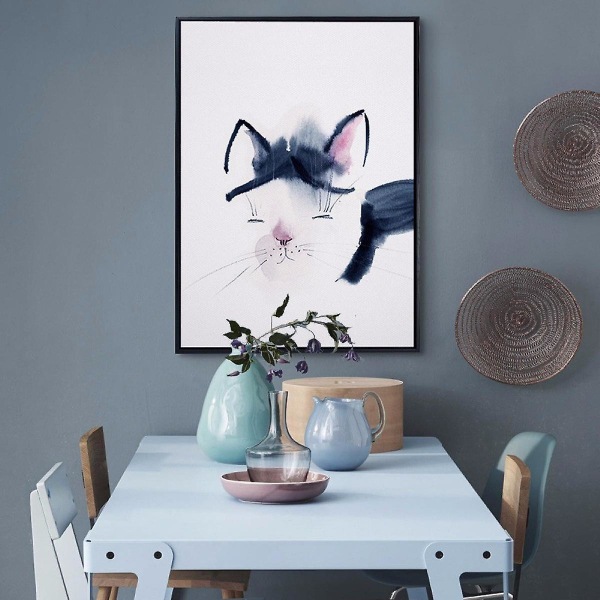 Wekity Kissa, Flamingot ja Hirvi Seinätaide Canvas Painatus Juliste, Yksinkertainen Muoti Vesiväri Taide Piirustus Sisustus Kotiin Olohuoneeseen Makuuhuoneeseen Toimistoon ja Lapselle