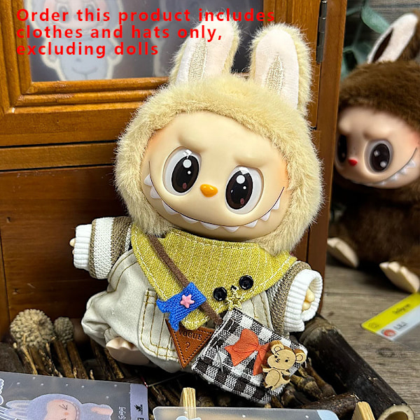 [HH] Labubu Kläder Universal Sittande Stående Plyschdocka Designkläder Tillbehör Blind Box Labubu Kläder style 36
