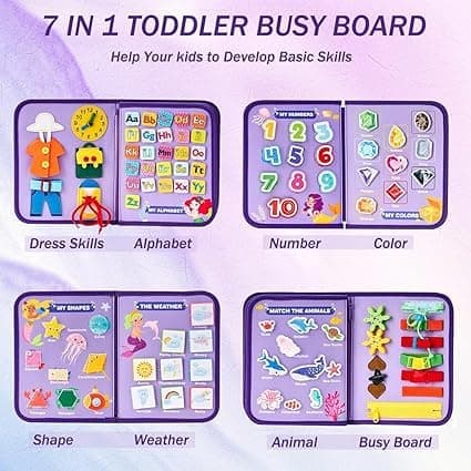 Montessori Busy Board til Børn 1-4 År, Aktivitets- og udviklingslegetøj til børn