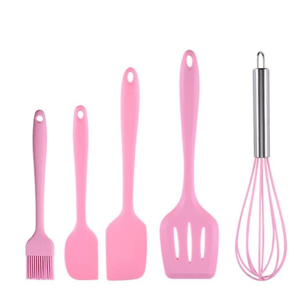 5 Pcs Silicone Spatula Set,non-stick Heat Resistant Silicone Cookware