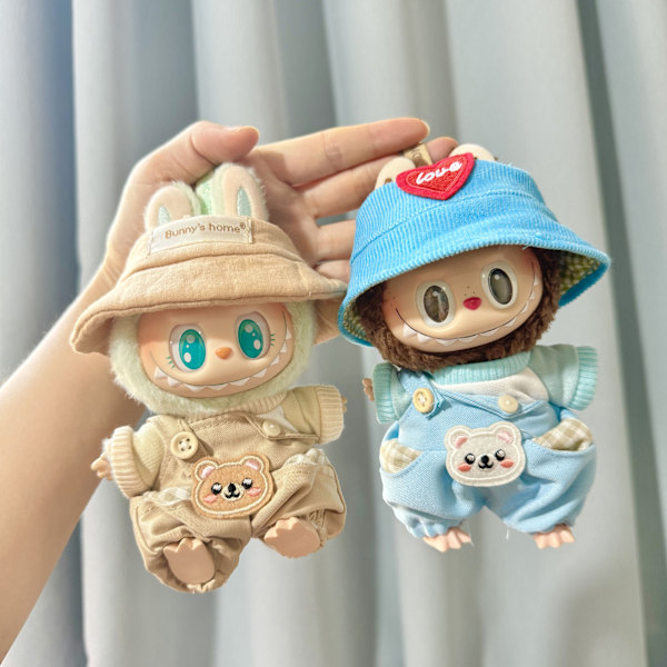 [HH] 17cm Labubu Söpöt Asut, Söpöt Labubu Vaatteet Macaron Eläinsarjan Nukenvaatteet Puku 17cm Labubulle k