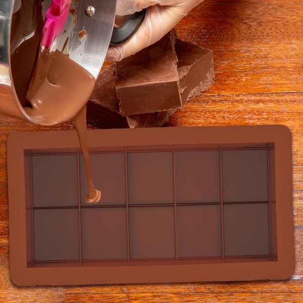1 tomme dyb chokoladebarform 10 Snap, stor 2-pak silikone tykke chokoladebarforme, Dubai chokoladebarform