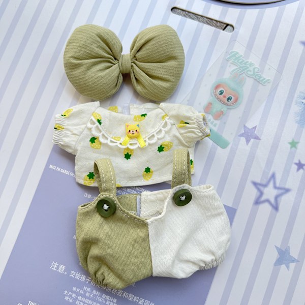 [HH] 17/38cm Söta Labubu Dockkläder Tillbehör Sött Bomulls Overall Set Klä Upp Spel Endast Grossist Kläder för Plyschdjur 4-only clothes 38cm