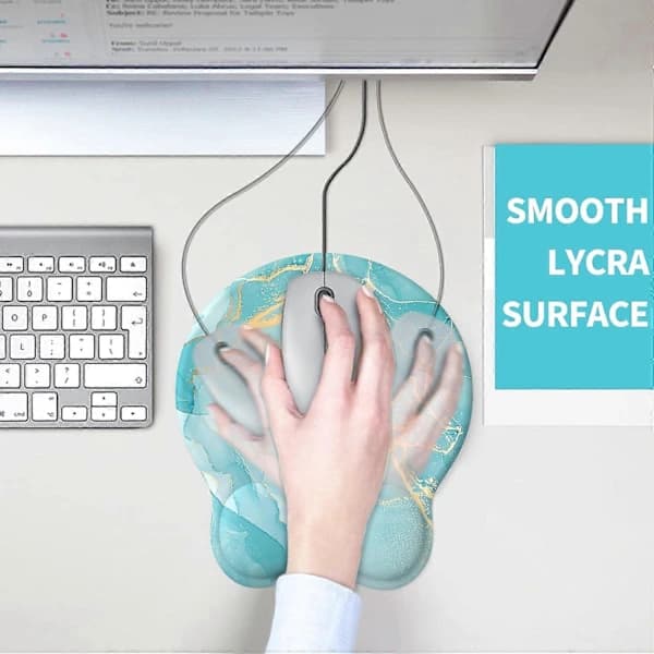HA~Musematte med håndleddsstøtte, ergonomisk gelmusematte, håndleddsstøtte for mus med sklisikker base for hjemmekontor (Stil 3)