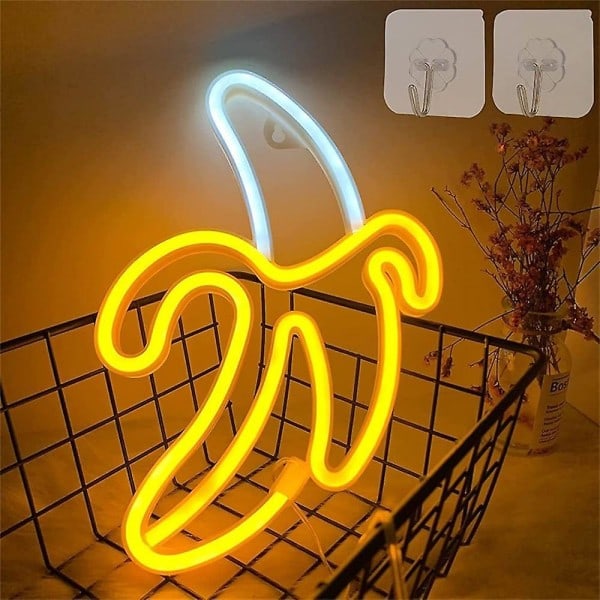 Neon Light Banana Shape Neon Light Battery Box Power