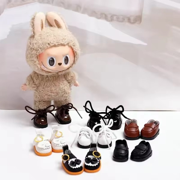 [HH] Skor Endast 17cm Labubu Dockor Kläder Monster Kläder Outfit Tillbehör DIY Barn Present Prinsess Skor Casual B