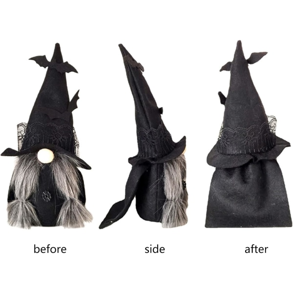 3 st Halloween Gnome Doll Plysch Ansiktslös docka med långt skägg Hallowee