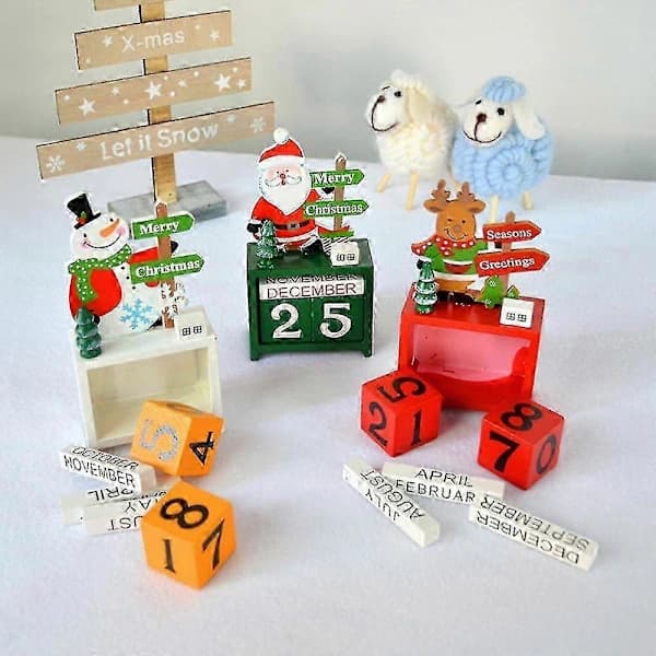Julekalender Nedtællingskalender Med Nummer Træklodser, Nedtælling Til Jul, Skrivebordskalender Trækalender