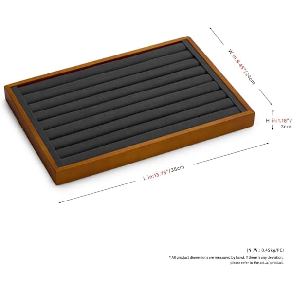HA-Trä Smyckesförvaringsbricka Ringdisplaybricka för Örhänge Ring Organiserare och Display (Ringförvaringsbricka - Grå)