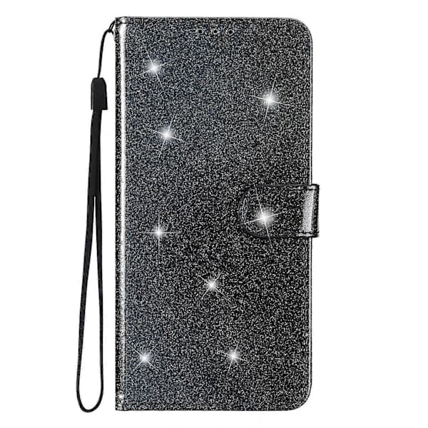 Etui til Samsung Galaxy A32 5g Luksus Bling PU Læder med Kortlomme... [] Sort
