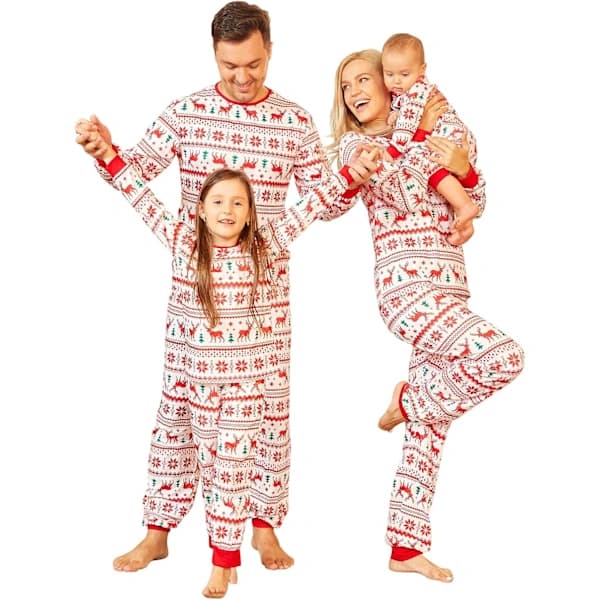 Matchende familiepyjamasser julesæt, matchende sæt julepyjamasser til familiepyjamasser Kid 7-8T