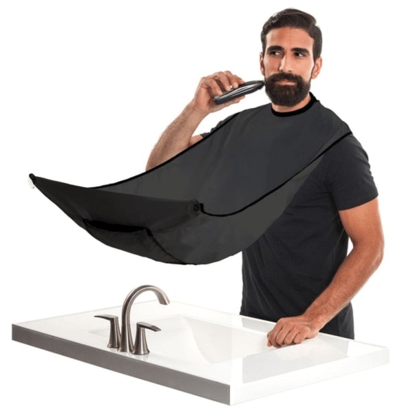 /HA/Forklæde til barbering & skæg / Skægforklæde - Saml skægget op Sort