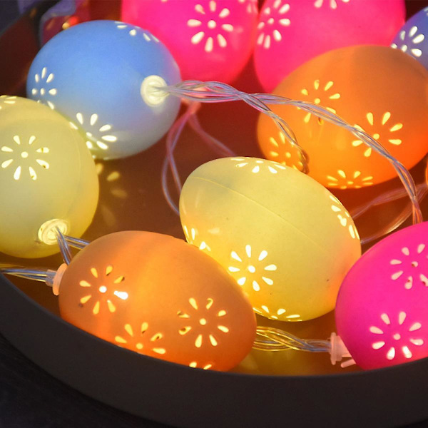 20-pack Pastellfärgade påskägg ljusslinga, 10 fot