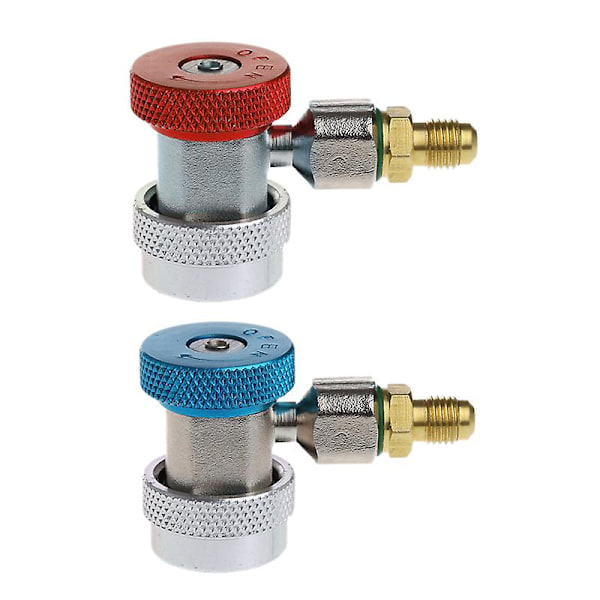 2 stk. Bil Auto Freon R134a Hurtigkobling Adaptere Aircondition Kølemiddel Justerbar A/c Manifo