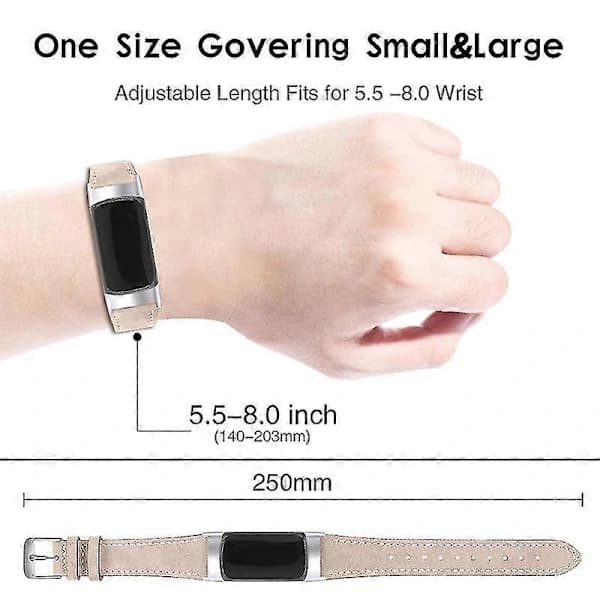 Ægte læderarmbånd til Fitbit Charge 6/5, justerbart armbånd komfortabel erstatning [] Aprot Fitbit Charge 6
