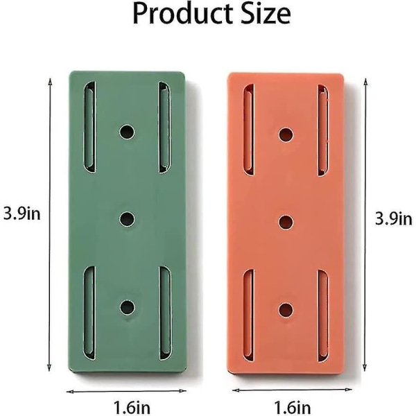 2 stk. selvklæbende skrivebords-stikkontakt-fikser, væghængt stikdåseholder, stansfri stikkontakt-fikser-beslag