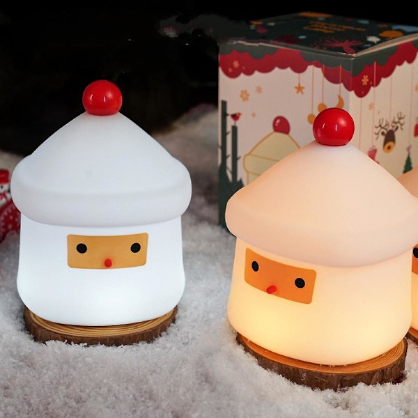 Sød julelykke hus natlampe, børnelys med 7 LED