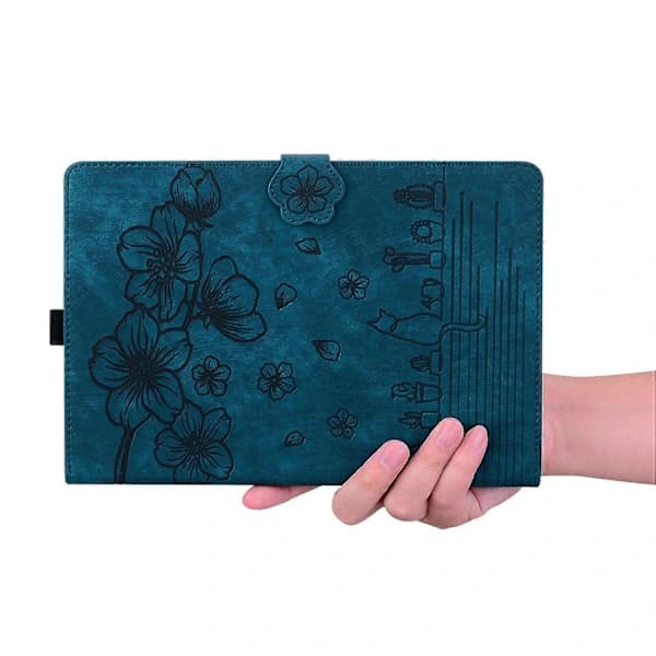 HA-För Lenovo Tab K10C/Tab E10C Etui Kortpladser Læder Tablet Stativ Folio Cover Blomst Kat