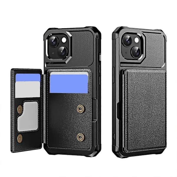 HA-Horisontellt Flip Kortfack Läder Telefonfodral För iPhone 14 Plus