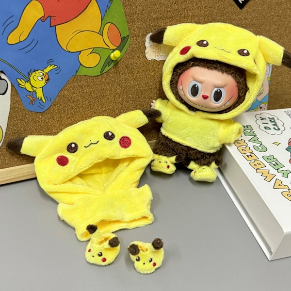 [HH] Pikachuu Generation 1/2 Popmart Labubu Dockkläder Set Hatt Byxor Kjol Skor Väska Tröja Halsduk Dekoration Ersättningsoutfit