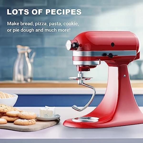 Poleret dejkrog i rustfrit stål til KitchenAid røremaskine, passer til 4,5-5 Qt tilt-head røremaskiner til KitchenAid dej